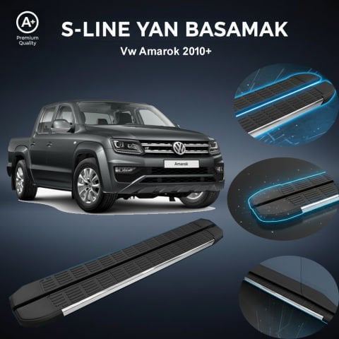 VW Amarok S-Line Premium Krom Yan Basamak 2017 Sonrası