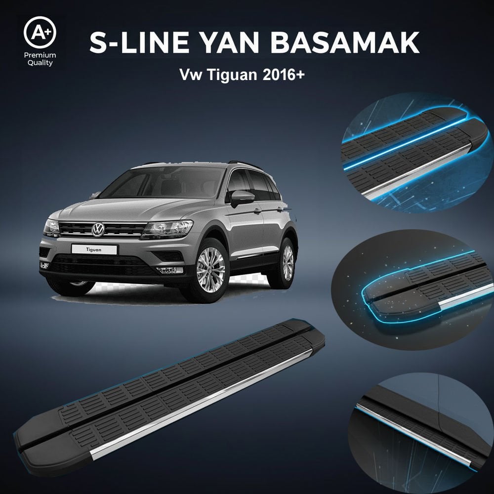 VW Tiguan S-Line Premium Krom Yan Basamak 2016 Sonrası