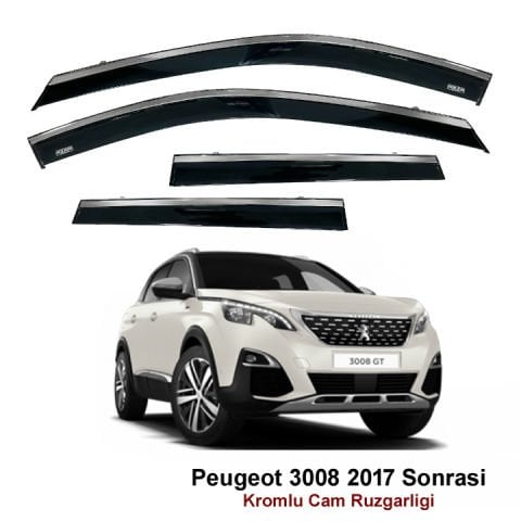 Peugeot 3008 Kromlu Cam Rüzgarlığı Niken 2017 Sonrası