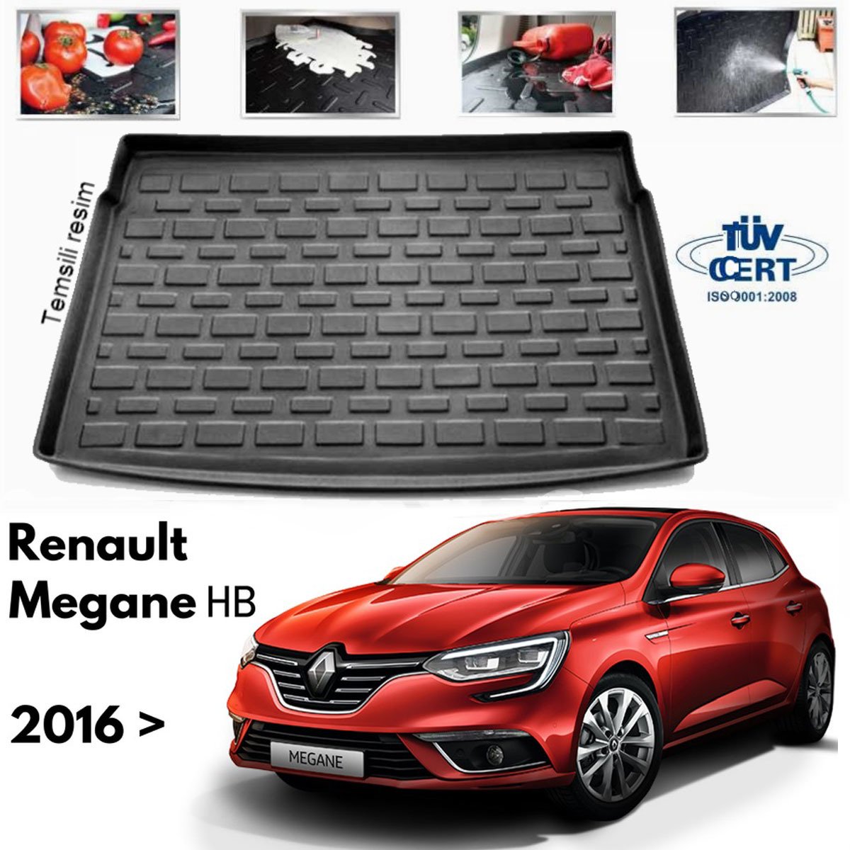 Renault Megane 4 HB Bagaj Havuzu Paspası 2016 Sonrası