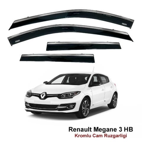 Renault Megane 3 HB Kromlu Cam Rüzgarlığı Niken