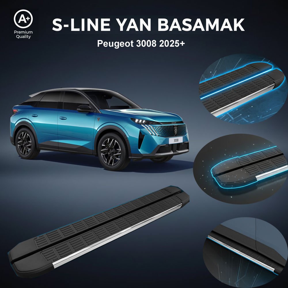 Peugeot 3008 S-Line Premium Krom Yan Basamak  2025 Sonrası