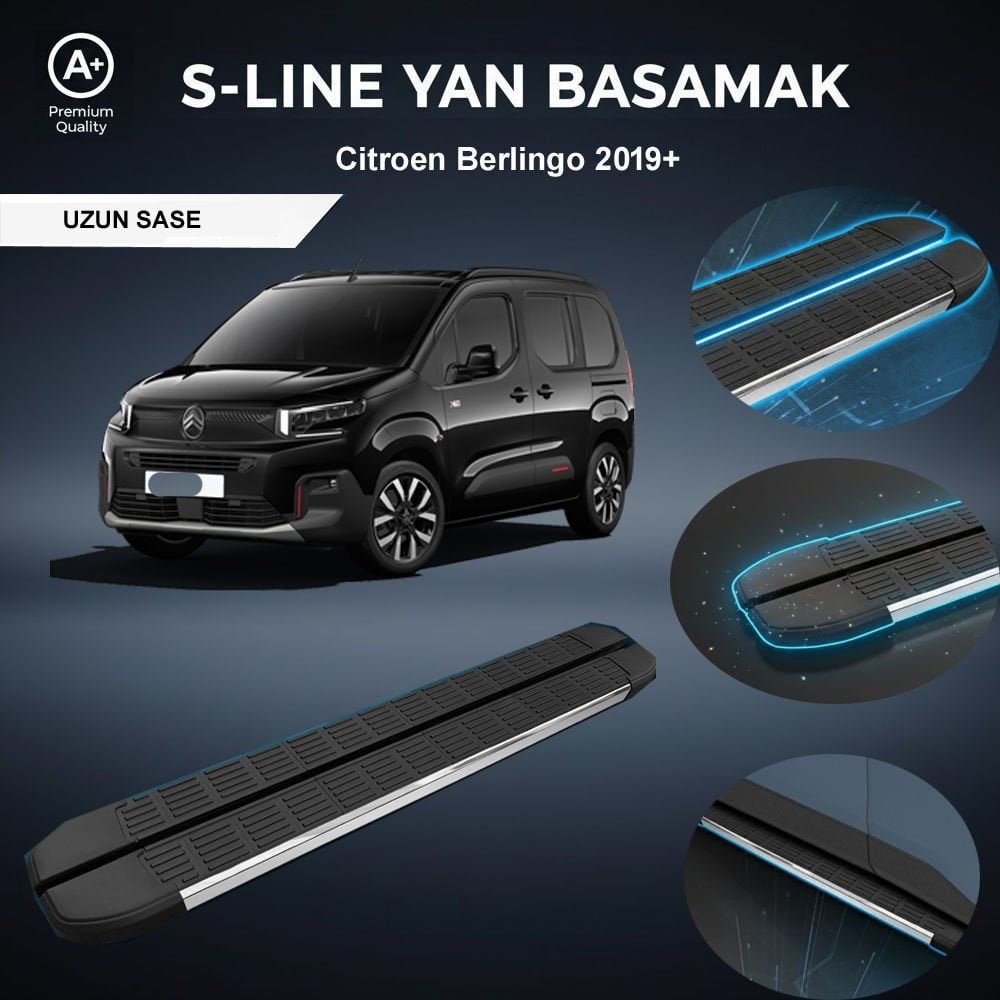 Citroen Berlingo Kısa S-Line Premium Krom Yan Basamak   2019 Sonrası