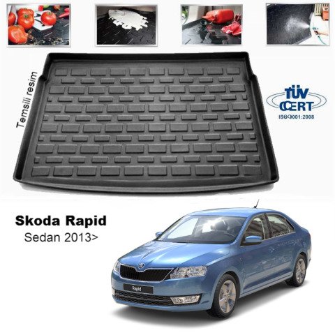 Skoda Rapid Bagaj Havuzu Paspası 2013 Sonrası
