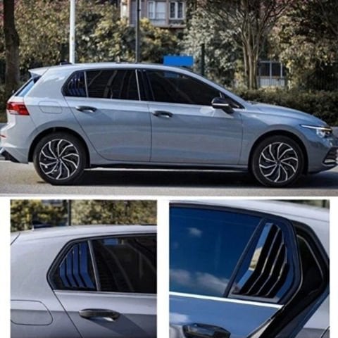 Volkswagen Golf 8 Kelebek Cam Kaplama Vizörü Parlak Siyah