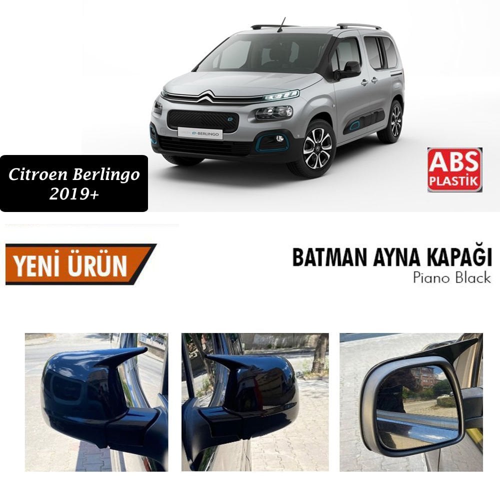 Citroen Berlingo Yarasa Ayna Kapağı Batman Parlak Siyah Piano Black