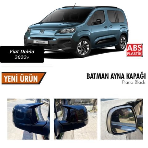 Fiat Doblo Yarasa Ayna Kapağı Batman Parlak Siyah Piano Black