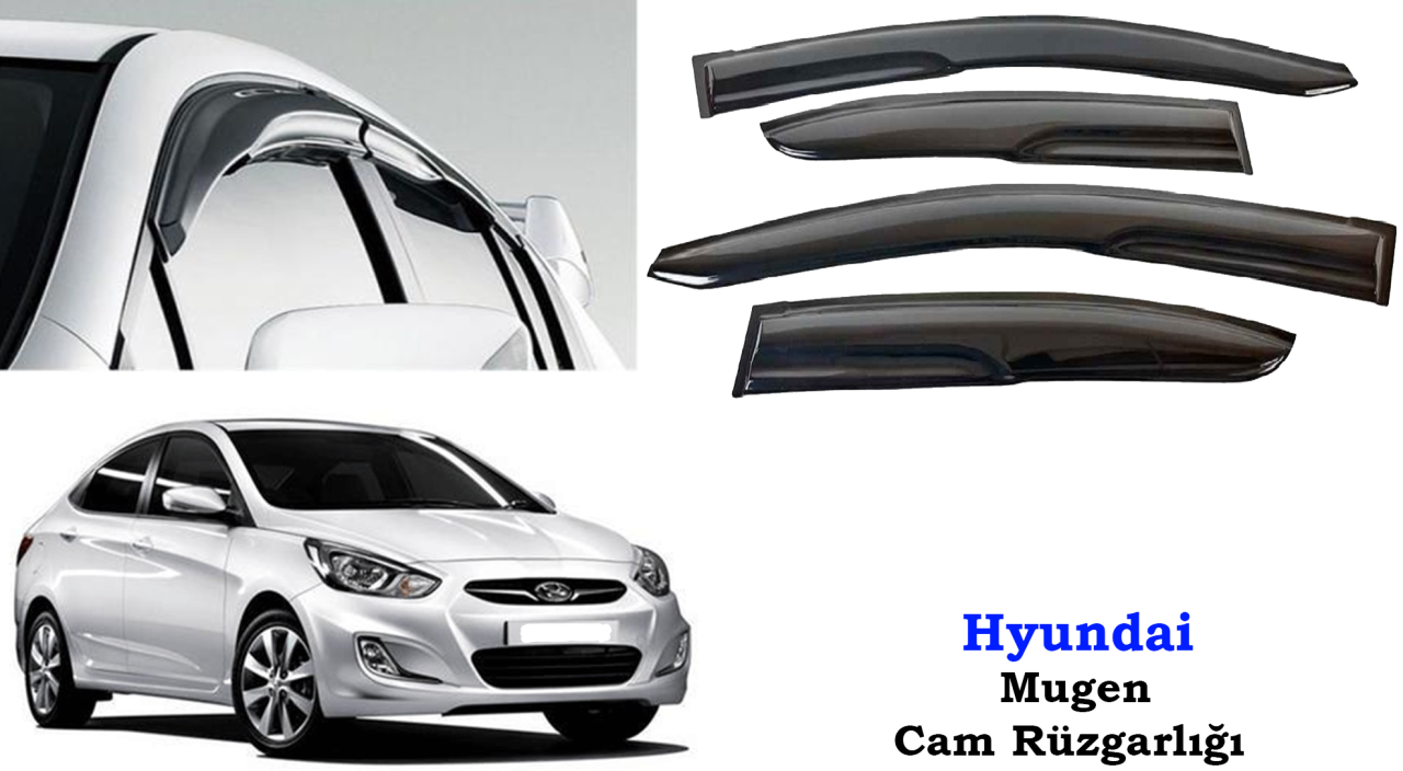 Hyundai Accent Blue Mugen Cam Kenar Rüzgarlığı 2011-