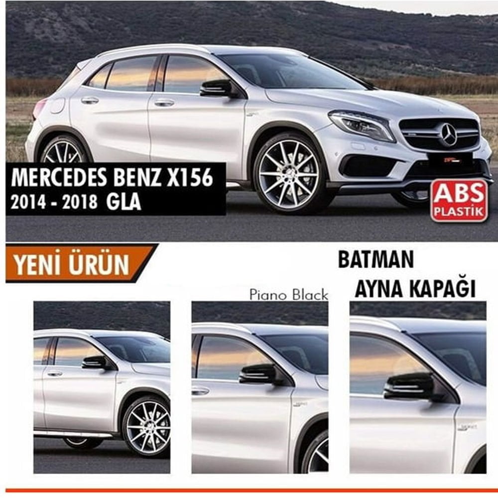 Mercedes X156 GLA Yarasa Ayna Kapağı Batman Parlak Siyah Piano Black