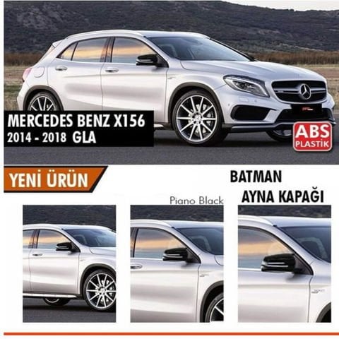 Mercedes X156 GLA Yarasa Ayna Kapağı Batman Parlak Siyah Piano Black