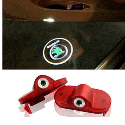 Skoda Super B Kapı Altı Hayalet Logo Orjinal Lazer Led