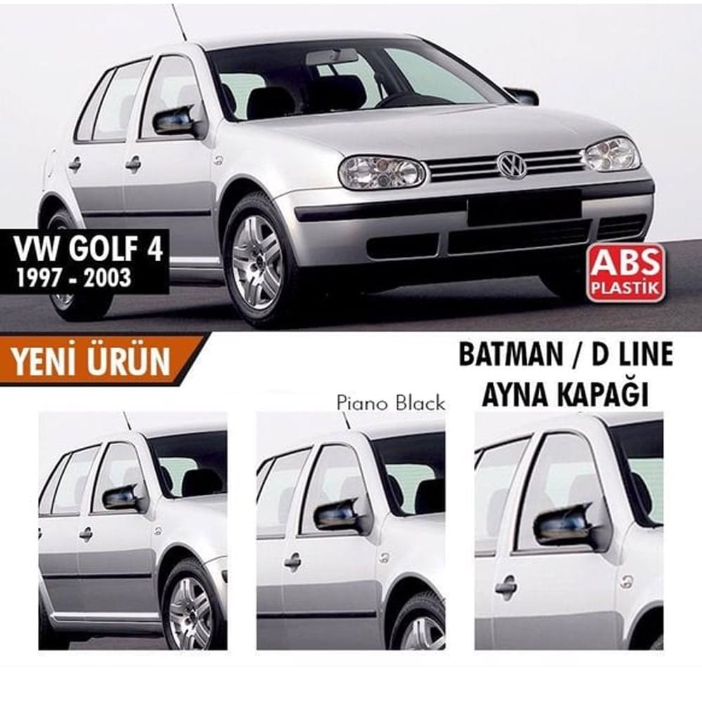 Vw Golf-4 Yarasa Ayna Kapağı Batman Parlak Siyah Piano Black