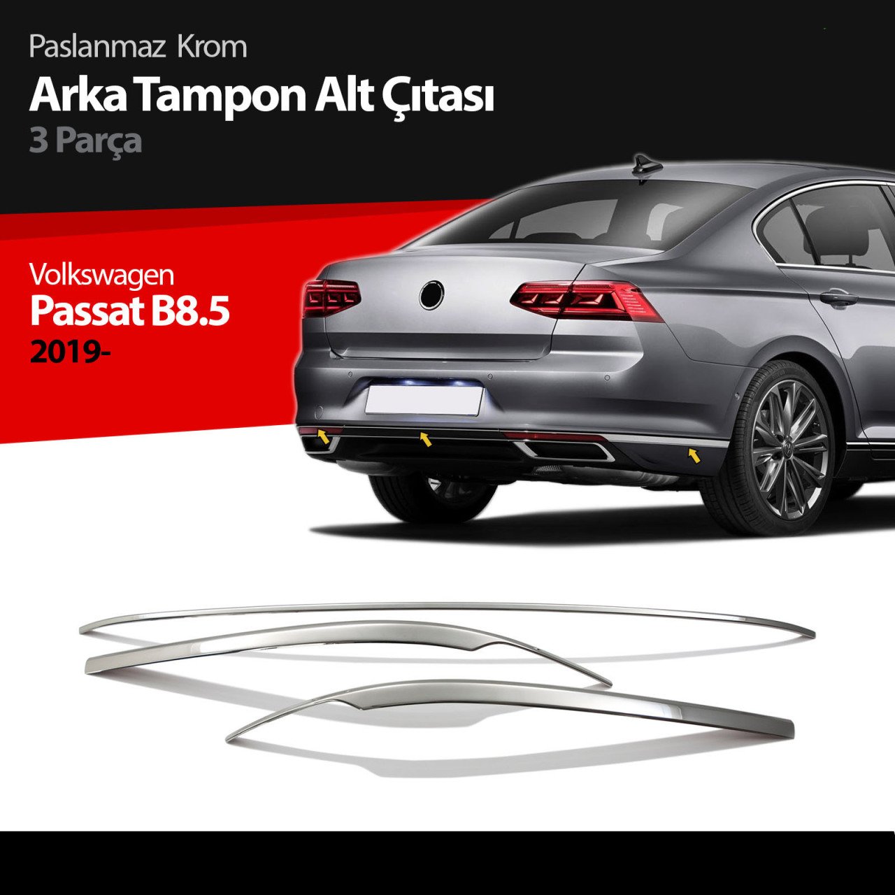 Volkswagen Passat B8.5 Arka Tampon Alt Çıtası 2019 Sonrası