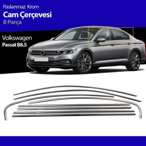 Volkswagen Passat B8.5 Cam Çıtası Kromu Nikelajı 2019 Sonrası