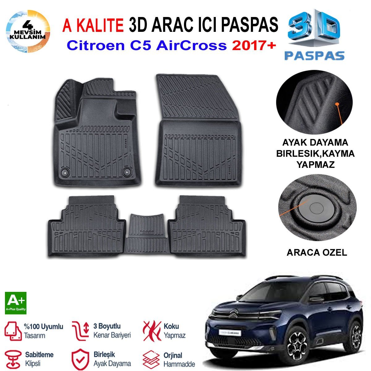 Citroen C5 AirCross 3D Paspas Havuzlu Pro 2017 Sonrasi