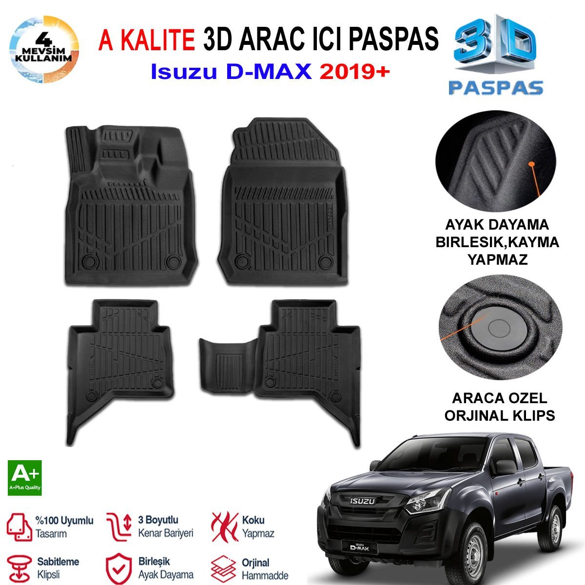 Isuzu D-Max  3D Paspas Havuzlu Pro 2019 Sonrası