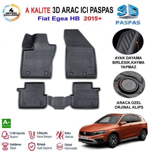 Fiat Egea HB  3D Paspas Havuzlu Pro 2015 Sonrası
