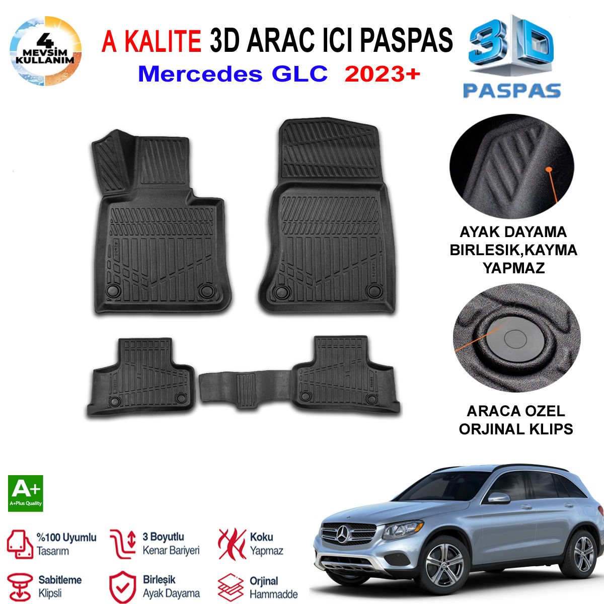 Mercedes GLC  3D Paspas Havuzlu Pro 2023 Sonrası