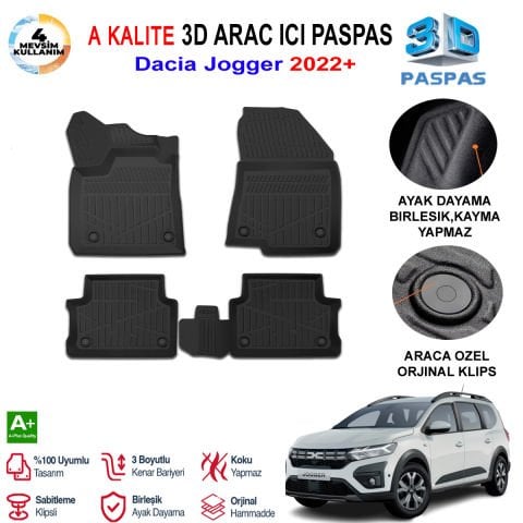 Dacia Jogger 3D Paspas Havuzlu Pro 2022 Sonrası