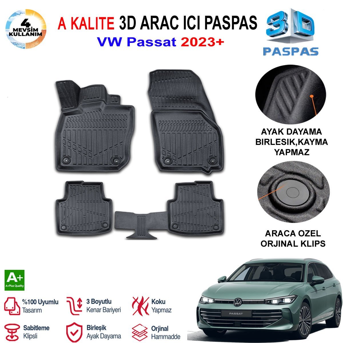 Vw Passat 3D Paspas Havuzlu Pro 2023 Sonrası