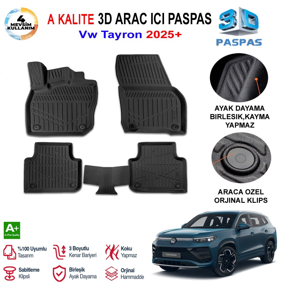 Vw Tayron 3D Paspas Havuzlu Pro 2025 Sonrası