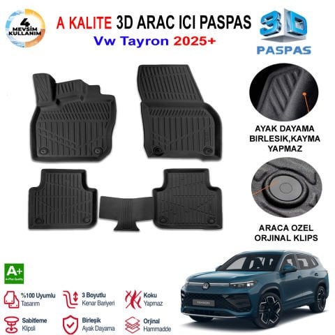 Vw Tayron 3D Paspas Havuzlu Pro 2025 Sonrası