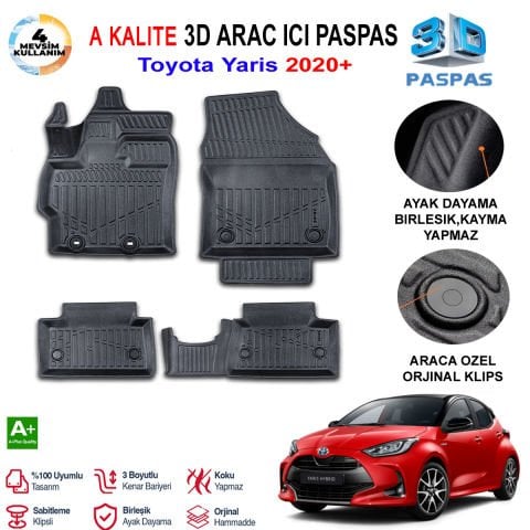 Toyota Yaris 3D Paspas Havuzlu Pro 2020 Sonrası