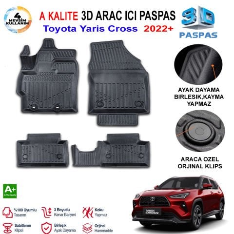 Toyota Yaris Cross 3D Paspas Havuzlu Pro 2022 Sonrası
