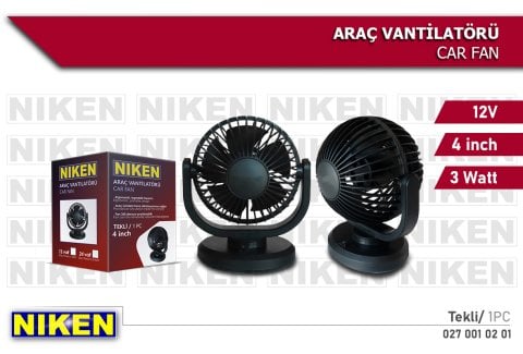 Araç İçi Fan Oto Vantilatör 12 Volt Tek başlı 4inç