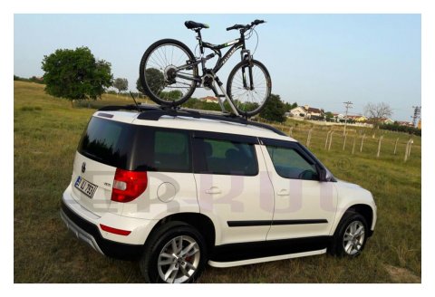 Araç Üstü Bisiklet Taşıyıcı Universal Tekli Siyah ve Gri Renkler