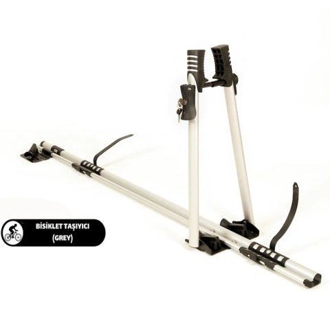 Araç Üstü Bisiklet Taşıyıcı Universal Tekli Siyah ve Gri Renkler