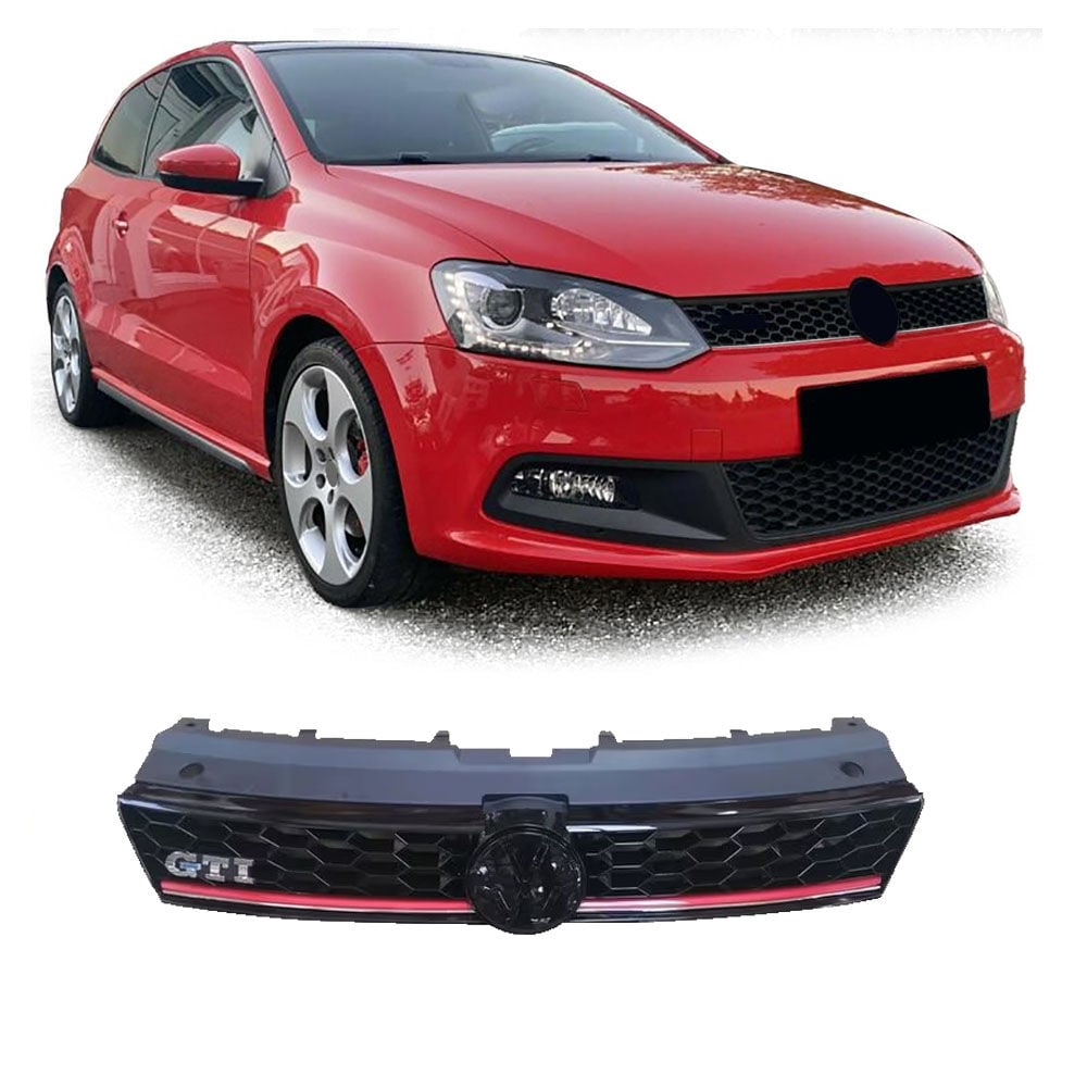 Volkswagen Polo 6R GTi Kırmızı Şeritli Ön Panjur 2009-2014