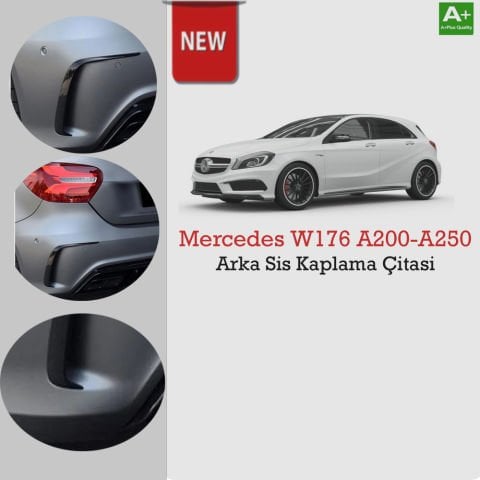 Mercedes W176 Uyumlu A200 A250 Arka Sis Kaplama Çıtası  Piano Black 2013-2018