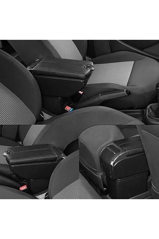 Her Araca Uygun Çok Fonksiyonlu Kolçak Kol Dayama  6 USB li Siyah