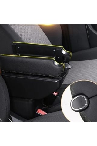 Her Araca Uygun Çok Fonksiyonlu Kolçak Kol Dayama  6 USB li Siyah