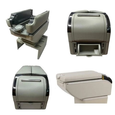 Her Araca Uygun Çok Fonksiyonlu Kolçak Kol Dayama  6 USB li Bej