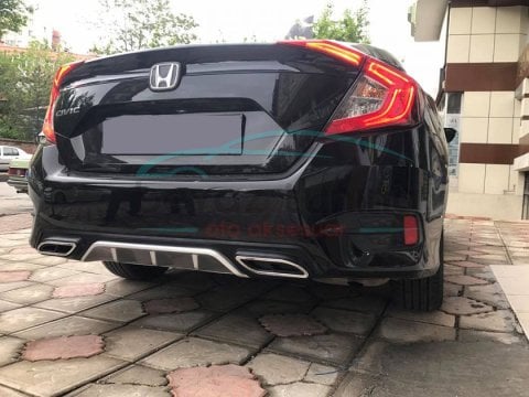 Honda Civic FC5 Arka Difüzör Tampon Plastik Orjinal Amg Model 2016-2021