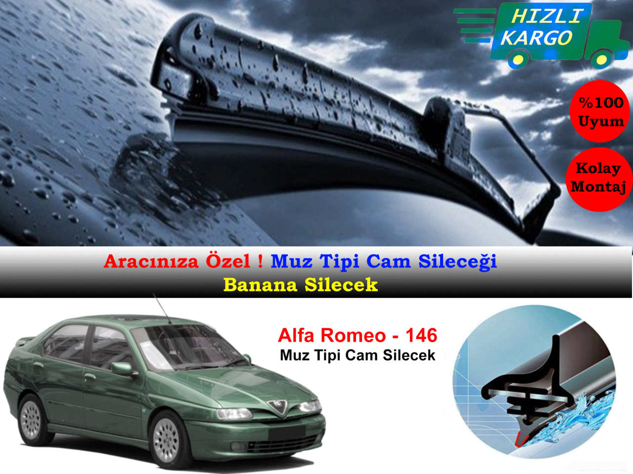 Alfa Romeo 146 Muz Silecek Takımı