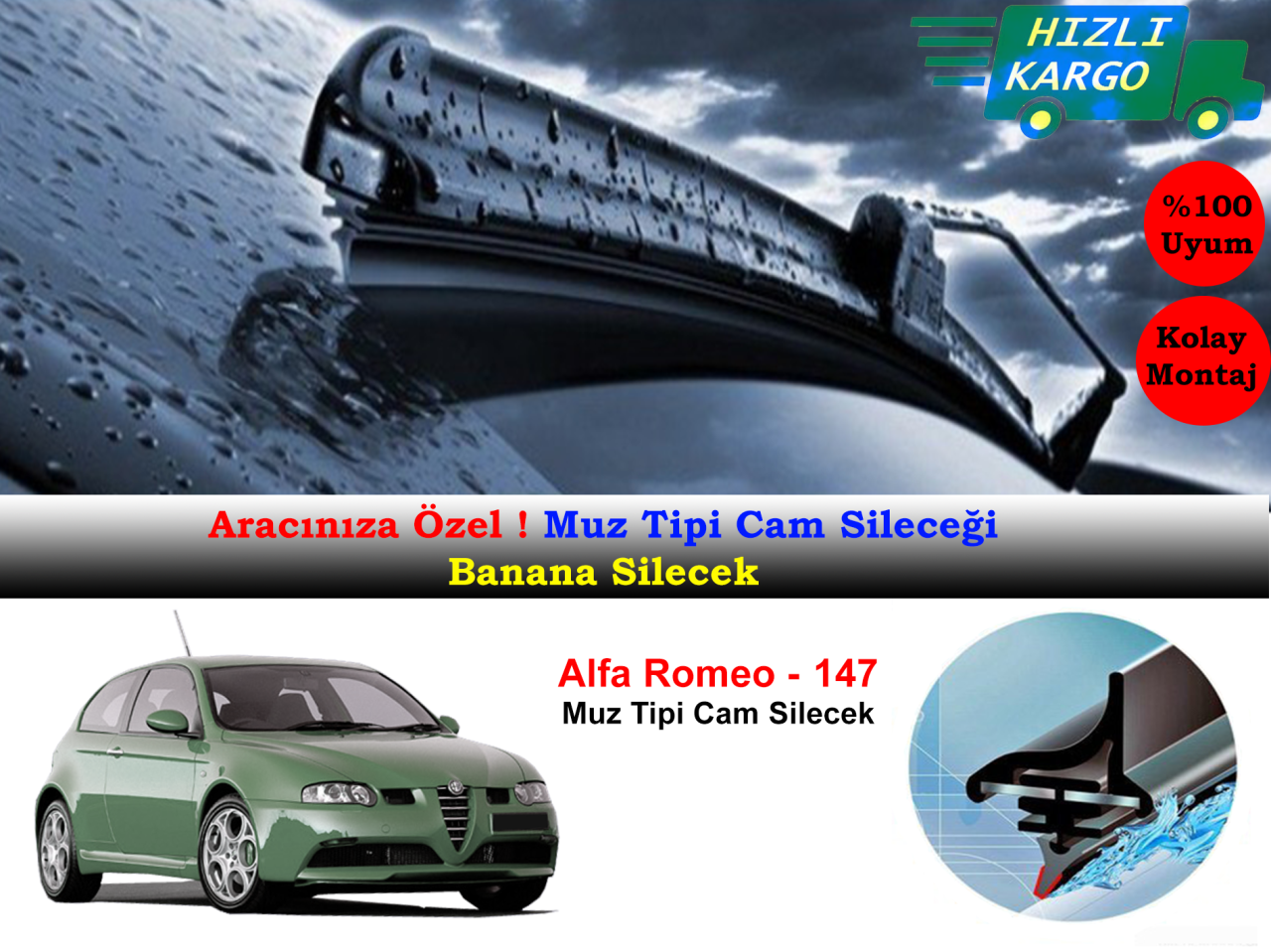 Alfa Romeo 147 Muz Silecek Takımı 2000-2005