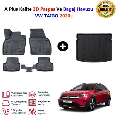 Vw Taigo  3D Paspas Havuzlu Ve Bagaj Havuzu seti 2020 Sonrası