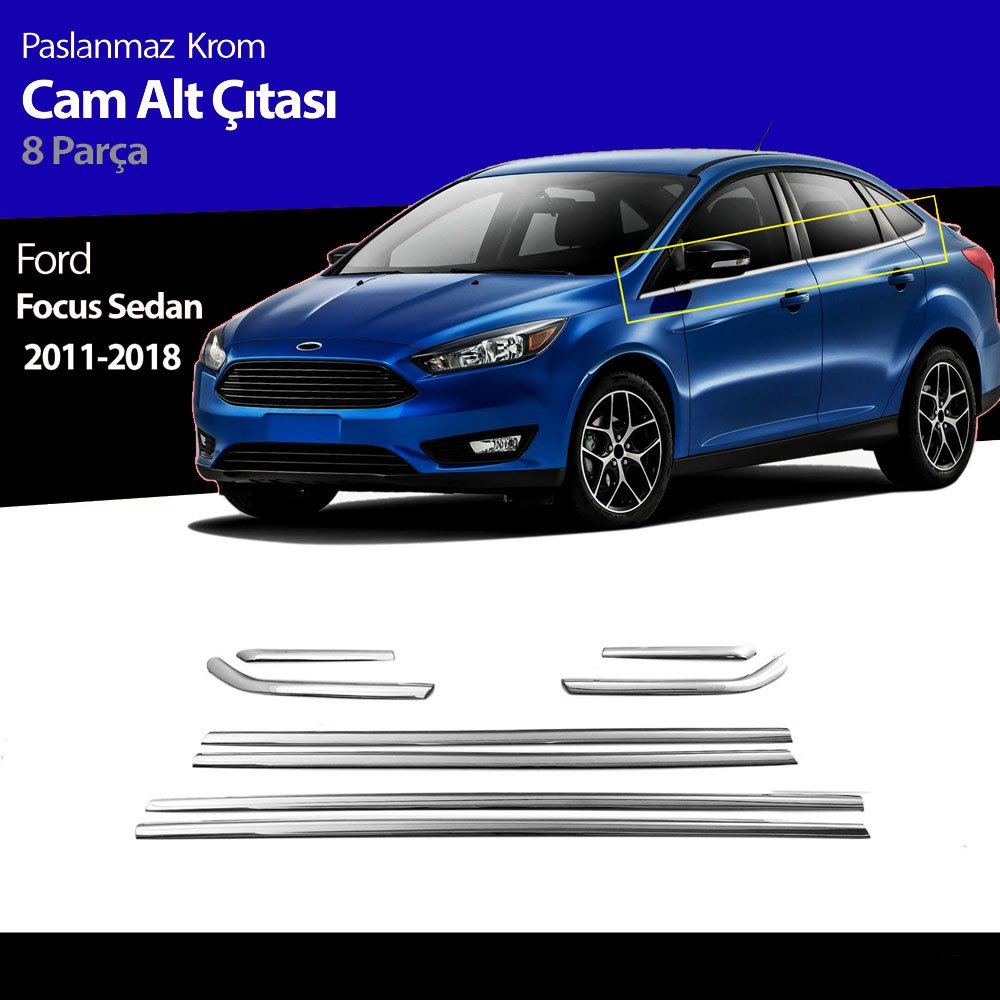 Ford Focus 3 Cam Alt Çıtası Kromu Nikelajı 2011-2018