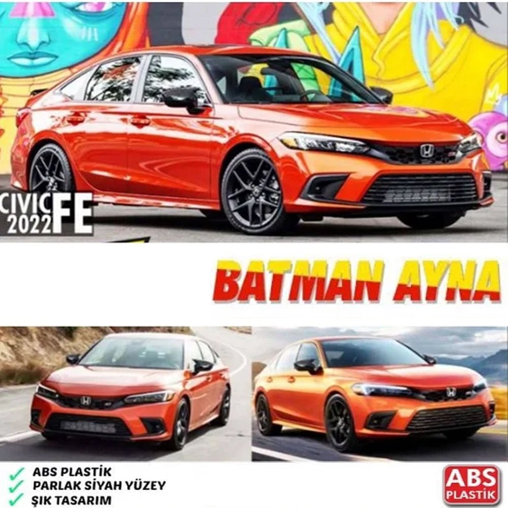 Honda Civic FE1 Yarasa Ayna Kapağı Batman Parlak Siyah Piano Black
