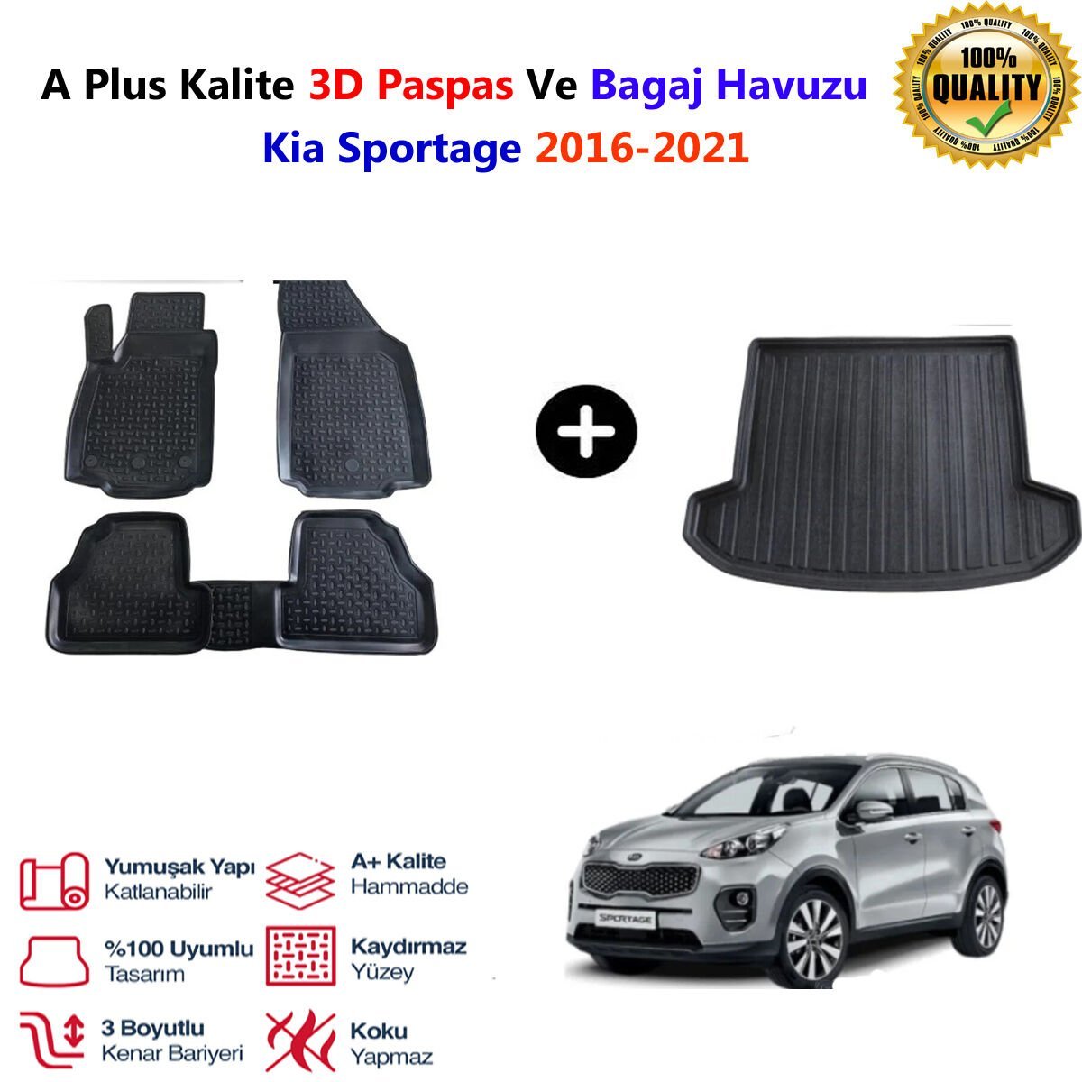 Kia Sportage 3D Paspas Havuzlu Ve Bagaj Havuzu seti 2016-2021