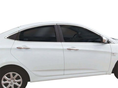 Hyundai Accent Blue Cam Çıtası Komple Set Çerçevesi Kromu Nikelajı
