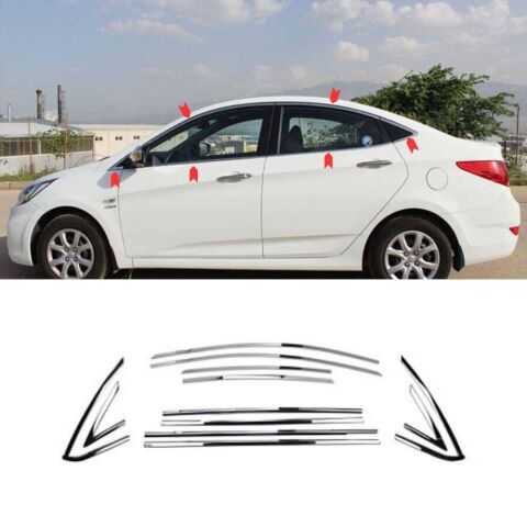 Hyundai Accent Blue Cam Çıtası Komple Set Çerçevesi Kromu Nikelajı