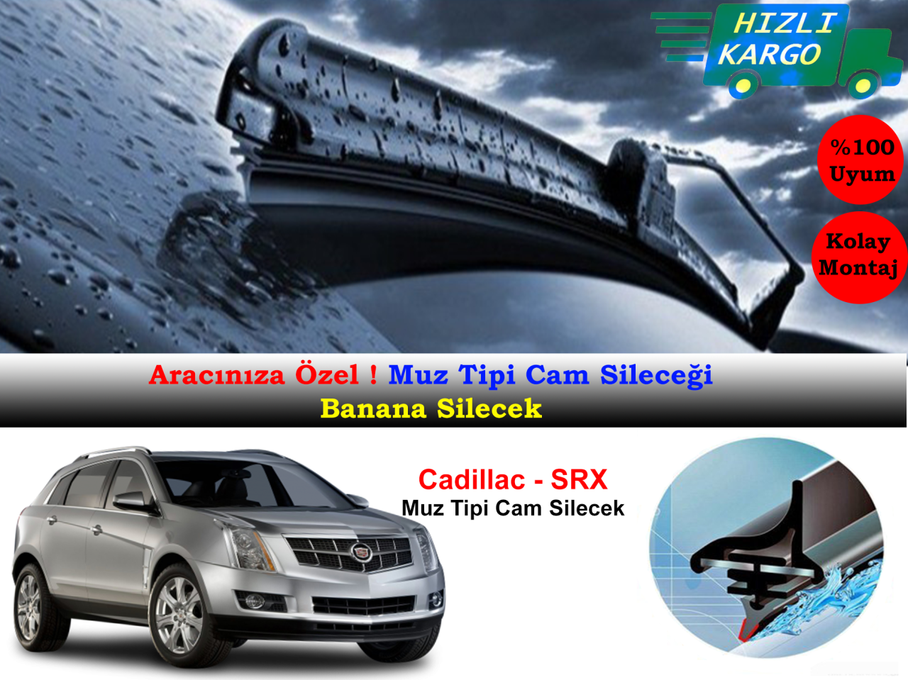 Cadillac SRX 2010-2017 Muz Silecek Takımı