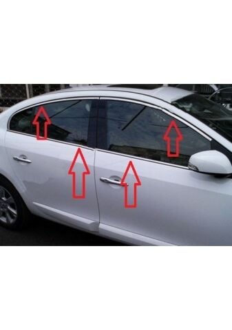 Renault Fluence Cam Çıtası Komple Set Çerçevesi Kromu Nikelajı