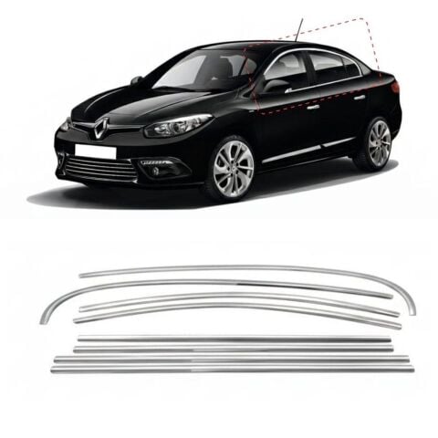 Renault Fluence Cam Çıtası Komple Set Çerçevesi Kromu Nikelajı