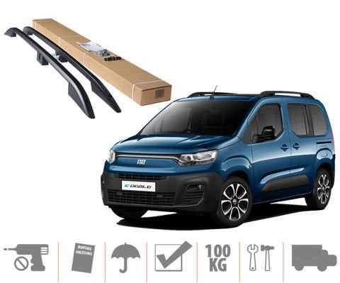 Fiat Doblo 3 Üst Port Bagaj Tavan Çıtası 2023 Sonrası Siyah