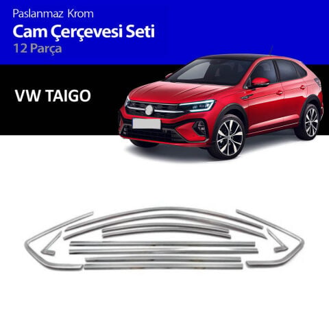VW Taigo Cam Çıtası Komple Set Çerçevesi Kromu Nikelajı